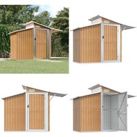 Vidaxl - Geräteschuppen Braun 270x130x208,5 cm Verzinkter Stahl - Geräteschuppen - Gartenhaus - Werkzeuglager - Outdooraufbewahrung - Braunes Vidaxl - Geräteschuppen Braun 270x130x208,5 cm Verzinkter Stahl - Geräteschuppen - Gartenhaus - Werkzeuglager - Outdooraufbewahrung - Braunes von VIDAXL
