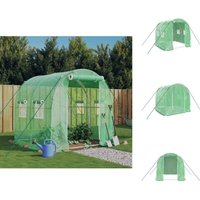 Vidaxl - Gewächshäuser - Living Gewächshaus mit Stahlrahmen Grün 4 m² 2x2x2 m - Grün von VIDAXL