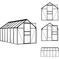 Vidaxl - Gewächshaus Anthrazit Aluminium 7,03 m² - Gewächshaus - Treibhaus - Gartenhaus - Alugewächshaus - Polycarbonatdach von VIDAXL