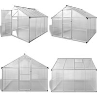Vidaxl - Gewächshaus mit Fundament Verstärkt Aluminium 6,05 m² - Aluminium-Gewächshaus - Polycarbonat-Gewächshaus - Gartenhaus - Gewächshaus Kaufen von VIDAXL
