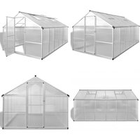 Gewächshaus mit Fundament Verstärkt Aluminium 9,025 m² - Aluminium-Gehäuse - Polycarbonat-Planken - Gewächshaus - Gartenhaus - Pflanzenzucht - Home & von VIDAXL