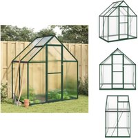 Vidaxl - Gewächshaus mit Fundamentrahmen Grün 169x114x195 cm Aluminimum - Alumiumgewächshaus - Polycarbonatgewäschshaus - Gartengewächshaus Vidaxl - Gewächshaus mit Fundamentrahmen Grün 169x114x195 cm Aluminimum - Alumiumgewächshaus - Polycarbonatgewäschshaus - Gartengewächshaus von VIDAXL