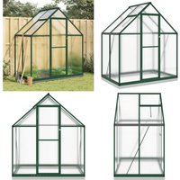Gewächshaus mit Fundamentrahmen Grün 169x114x202 cm Aluminimum - Gehäuse - Gewächshaus - Gartenhaus - Alu Greenhouse - Polycarbonat Greenhouse - Home von VIDAXL