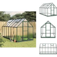 Vidaxl - Gewächshaus mit Fundamentrahmen Grün 334x169x202 cm Aluminimum - Gehäuse - Gewächshaus - Gartenhaus - Polycarbonat - Alu Vidaxl - Gewächshaus mit Fundamentrahmen Grün 334x169x202 cm Aluminimum - Gehäuse - Gewächshaus - Gartenhaus - Polycarbonat - Alu von VIDAXL