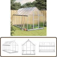Vidaxl - Gewächshaus mit Fundamentrahmen Silber 334x169x202cm Aluminimum - Gehäuse - Gewächshaus - Treibhaus - Gartenhaus - Alu-Gewächshaus von VIDAXL