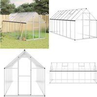 Vidaxl - Gewächshaus mit Fundamentrahmen Silber 445x169x195cm Aluminimum - Gehäuse - Gewächshaus - Polycarbonat - Alu - Gartenhaus - Home & Living Vidaxl - Gewächshaus mit Fundamentrahmen Silber 445x169x195cm Aluminimum - Gehäuse - Gewächshaus - Polycarbonat - Alu - Gartenhaus - Home & Living von VIDAXL