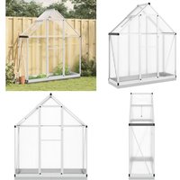 Vidaxl - Gewächshaus mit Fundamentrahmen Silbern 169x58x202cm Aluminimum - Gewächshaus - Polycarbonatgewäschshaus - Alugewächshaus von VIDAXL