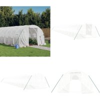 Vidaxl - Gewächshaus mit Stahlrahmen Weiß 60 m² 20x3x2 m - Gehäuse - Gewächshaus - Gartenhaus - Pflanzenzucht - Grünpflanzen - Home & Living von VIDAXL