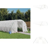 Vidaxl - Gewächshaus mit Stahlrahmen Weiß 60 m² 20x3x2 m - Gehäuse - Gewächshaus - Gartenhaus - Pflanzenzucht - Grünpflanzen von VIDAXL