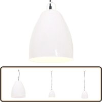 Hängelampe Industriestil 25 w Weiß Rund 32 cm E27 - Hängelampe - Industrielampen - Wohnraumbeleuchtung - Küchenlampe - Esstischlampe von VIDAXL