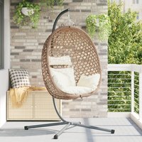 Vidaxl - Hängender Ei Stuhl Korb mit Ständer Kaffee Poly-Rattan von VIDAXL