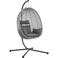 Hängender Eierstuhl Korb mit Gestell Grau Poly Rattan Vidaxl von VIDAXL