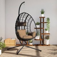 Hängesessel Ei-Design mit Ständer Taupe Rattan und Stahl Vidaxl 523902 Hängesessel Ei-Design mit Ständer Taupe Rattan und Stahl Vidaxl 523902 von VIDAXL