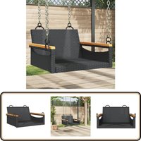 Vidaxl - Hängesessel Schwarz 63x62x40 cm Poly Rattan - Gartensessel - Hangestuhl - Schaukelstuhl - Gartenmöbel - Balkonmöbel von VIDAXL