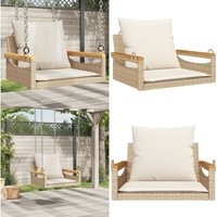 Vidaxl - Hängesessel mit Kissen Beige 63x62x40 cm Poly Rattan - Gartenschaukel - Hollywoodschaukel - Hängebank - Gartenmöbel - Balkonmöbel - Home & Vidaxl - Hängesessel mit Kissen Beige 63x62x40 cm Poly Rattan - Gartenschaukel - Hollywoodschaukel - Hängebank - Gartenmöbel - Balkonmöbel - Home & von VIDAXL