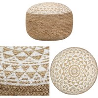 Vidaxl - Handgefertigter Sitzpuff Weiß 45x30 cm Jute - Handgefertigter Sitzsack - Jutesitzsack - Pouf - Wohnaccessoire - Deko - Home & Living von VIDAXL
