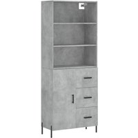 Highboard Betongrau 69,5x34x180 cm Holzwerkstoff Vidaxl von VIDAXL