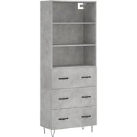 Highboard Betongrau 69,5x34x180 cm Holzwerkstoff Vidaxl von VIDAXL