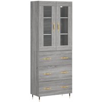 Highboard Grau Sonoma 69,5x34x180 cm Holzwerkstoff Vidaxl von VIDAXL