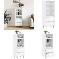 Vidaxl - Highboard Hochglanz-Weiß 40x36x110 cm Holzwerkstoff - Sideboard - Wohnwand - Regal - Wohnzimmermöbel - Industrielles Design - Home & Living von VIDAXL