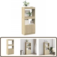 Vidaxl - Highboard Sonoma-Eiche 63x33x140 cm Holzwerkstoff von VIDAXL