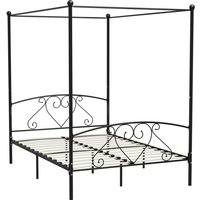 Himmelbett-Gestell Schwarz Metall 160 x 200 cm Vidaxl Himmelbett-Gestell Schwarz Metall 160 x 200 cm Vidaxl von VIDAXL