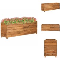 Hochbeet 150x40x55 cm Teak Altholz und Stahl - Hochbeet - Teakholz - Gartendekoration - Blumenerde - Stahltregal von VIDAXL