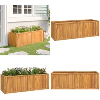 Hochbeet 150x50x50 cm Massivholz Teak - Teakholz Hochbeet - Holzhäuser - Gartendekoration - Pflanzgefäß - Blumenerde - Home & Living von VIDAXL