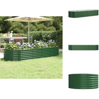 Vidaxl - Hochbeet Pulverbeschichteter Stahl 224x80x36 cm Grün - Hochbeet - Gartenmöbel - Pflanzenbehälter - Stahltanks - Gartengeräte Vidaxl - Hochbeet Pulverbeschichteter Stahl 224x80x36 cm Grün - Hochbeet - Gartenmöbel - Pflanzenbehälter - Stahltanks - Gartengeräte von VIDAXL