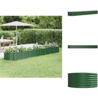 Vidaxl - Hochbeet Pulverbeschichteter Stahl 368x80x36 cm Grün - Hochbeet - Gartenmöbel - Stahltanks - Pflanzenbehälter - Gartendekoration Vidaxl - Hochbeet Pulverbeschichteter Stahl 368x80x36 cm Grün - Hochbeet - Gartenmöbel - Stahltanks - Pflanzenbehälter - Gartendekoration von VIDAXL