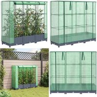 Vidaxl - Hochbeet mit Gewächshaus-Aufsatz Rattan-Optik 120x40x123 cm von VIDAXL