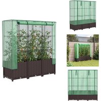 Hochbeet mit Gewächshaus-Aufsatz Rattan-Optik 120x40x138 cm - Hochbeet - Hochbeete - Garten Hochbeet - Pflanzbeet Hochbeet mit Gewächshaus-Aufsatz Rattan-Optik 120x40x138 cm - Hochbeet - Hochbeete - Garten Hochbeet - Pflanzbeet von VIDAXL