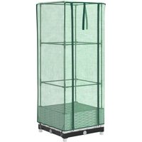 Hochbeet mit Gewächshaus-Aufsatz Rattan-Optik 40x40x123 cm Vidaxl von VIDAXL