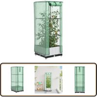 Vidaxl - Hochbeet mit Gewächshaus-Aufsatz Rattan-Optik 40x40x123 cm von VIDAXL