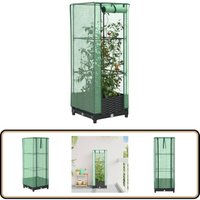 Vidaxl - Hochbeet mit Gewächshaus-Aufsatz Rattan-Optik 40x40x123 cm von VIDAXL
