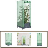 Vidaxl - Hochbeet mit Gewächshaus-Aufsatz Rattan-Optik 40x40x123 cm von VIDAXL