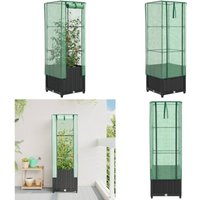 Vidaxl - Hochbeet mit Gewächshaus-Aufsatz Rattan-Optik 40x40x139 cm von VIDAXL