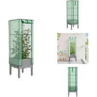 Vidaxl - Hochbeet mit Gewächshaus-Aufsatz Rattan-Optik 40x40x140 cm - Hochbeet - Hochbeete - Garten Hochbeet - Pflanzbeet von VIDAXL