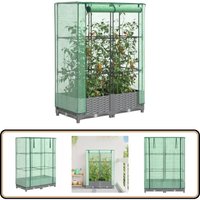 Vidaxl - Hochbeet mit Gewächshaus-Aufsatz Rattan-Optik 80x40x123 cm von VIDAXL