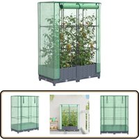Vidaxl - Hochbeet mit Gewächshaus-Aufsatz Rattan-Optik 80x40x123 cm von VIDAXL