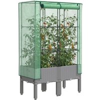 Vidaxl - Hochbeet mit Gewächshaus-Aufsatz Rattan-Optik 80x40x140 cm 724054 von VIDAXL