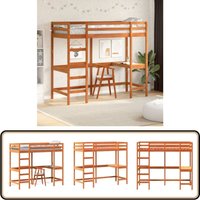 Vidaxl - Hochbett mit Schreibtisch Wachsbraun 80x200cm Massivholz Kiefer - Hochbett - Jugendzimmer - Kinderschlafzimmer - Schreibtischbett - Holzbett Vidaxl - Hochbett mit Schreibtisch Wachsbraun 80x200cm Massivholz Kiefer - Hochbett - Jugendzimmer - Kinderschlafzimmer - Schreibtischbett - Holzbett von VIDAXL
