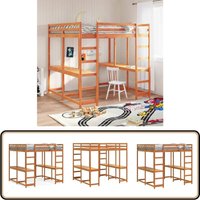 Vidaxl - Hochbett mit Schreibtisch & Leiter Braun 140x200 cm Kiefernholz - Holzbett - Hochbett - Jugendzimmer - Kinderzimmer - Schlafzimmerschrank von VIDAXL