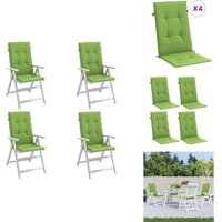 Hochlehner-Auflagen 4 Stk. Melange Grün 120x50x4 cm Stoff - Hochlehner Auflagen - Gartenstuhlkissen - Outdoor Kissen - Sitzkissen - Sofakissen von VIDAXL