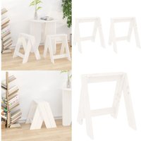 Vidaxl - Hocker 2 Stk. Weiß 40x40x45 cm Massivholz Kiefer - Hocker - Stuhl - Home & Living - Weiß von VIDAXL
