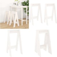Hocker 2 Stk. Weiß 40x40x75 cm Massivholz Kiefer - Hocker - Stuhl - Home & Living - Weiß von VIDAXL