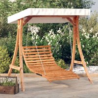 Vidaxl - Hollywoodschaukel mit Dach Massivholz Fichte mit Teak-Finish von VIDAXL