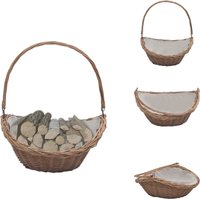 Holzkorb mit Tragegriff 57 × 46 × 52 cm Braun Weide - Brennholzkorb - Holzkorb - Weidenkorb - Lagerung Brennholz - Kaminzubehör von VIDAXL