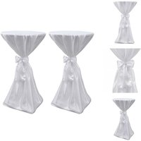 Vidaxl - Hussen - 2 x Tischhusse Stehtischhusse weiß 60 cm - Weiß von VIDAXL