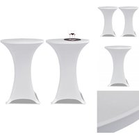 Vidaxl - Hussen - 2 x Tischhusse für Stehtisch Stretchhusse Ø70 cm weiß - Weiß von VIDAXL